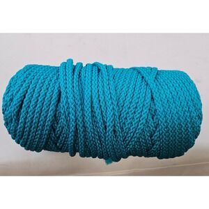 Bonnie Craft Cord 6mm 100 Yards Teal Blue Macrame Polypropylene Braided Rope